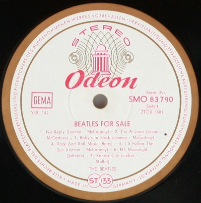 The Beatles - Beatles For Sale | Odeon (SMO 83 790) - 3