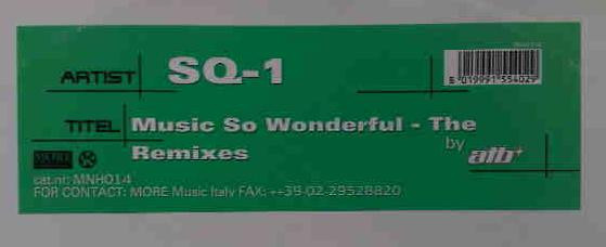 SQ-1 - Music So Wonderful - The Remixes | Milk'n Honey (MNH014)