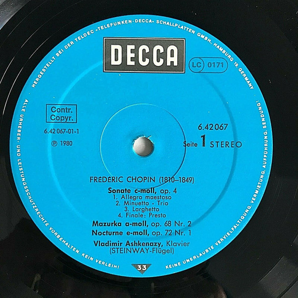 Vladimir Ashkenazy Spielt Frédéric Chopin - Vladimir Ashkenazy Spielt Chopin - Vol. 4 | Decca (6.42067 AW) - 2