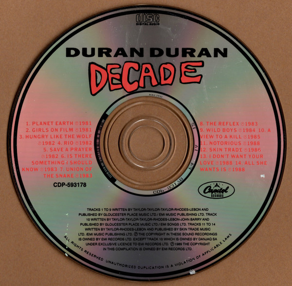 Duran Duran - Decade [CD] | Capitol Records (CDP 593178) - 3