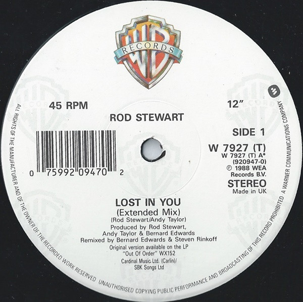 Rod Stewart - Lost In You (Extended Remix) (12") [Vinyl] | Warner Bros. Records (W7927T) - 3