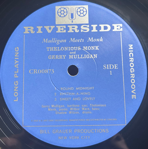 Gerry Mulligan Meets Thelonious Monk - Mulligan Meets Monk | Craft Recordings (CR00873) - 3 Gerry Mulligan Meets Thelonious Monk - Mulligan Meets Monk | Craft Recordings (CR00873) - 3