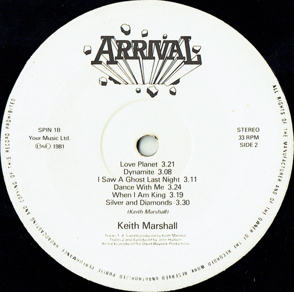 Keith Marshall - Keith Marshall | Arrival Records (SPIN 1) - 3 Keith Marshall - Keith Marshall | Arrival Records (SPIN 1) - 3