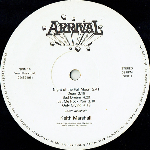 Keith Marshall - Keith Marshall | Arrival Records (SPIN 1) - 4 Keith Marshall - Keith Marshall | Arrival Records (SPIN 1) - 4
