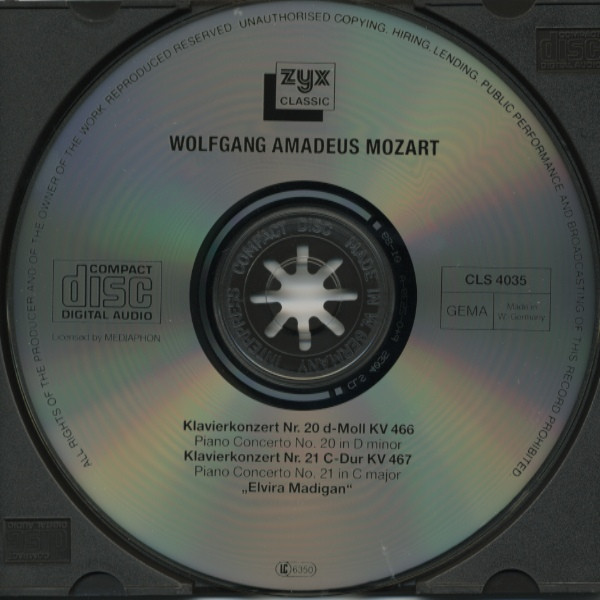 Wolfgang Amadeus Mozart , Svetlana Stanceva , Mozart Festival Orchestra , Alberto Lizzio - Elvira Madigan | ZYX Classic (CLS 4035) - 3 Wolfgang Amadeus Mozart , Svetlana Stanceva , Mozart Festival Orchestra , Alberto Lizzio - Elvira Madigan | ZYX Classic (CLS 4035) - 3