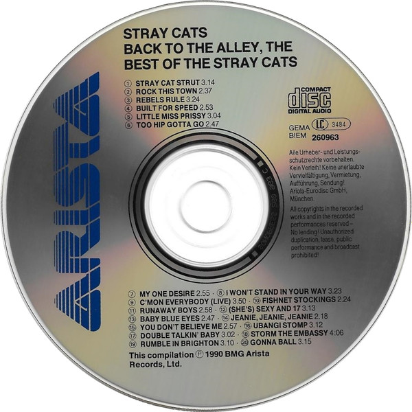 Stray Cats - Back To The Alley, The Best Of The Stray Cats | Arista (260 963) - 3