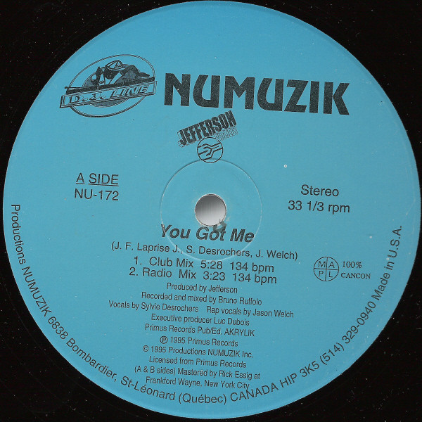 Jefferson Project - You Got Me | Numuzik Inc. (NU-172) - main