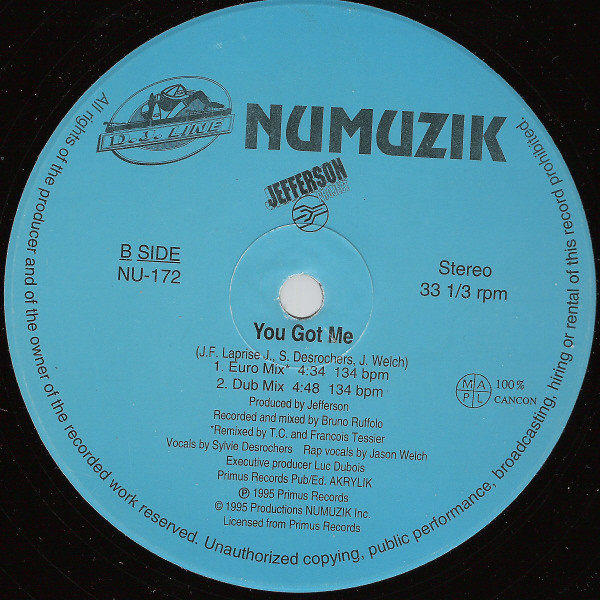 Jefferson Project - You Got Me | Numuzik Inc. (NU-172) - 2