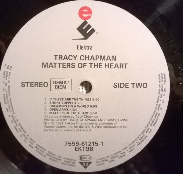 Tracy Chapman - Matters Of The Heart | Elektra (7559-61215-1) - 4