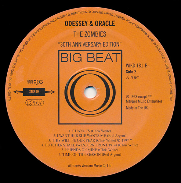 The Zombies - Odessey And Oracle | Big Beat Records (WIKD 181) - 4