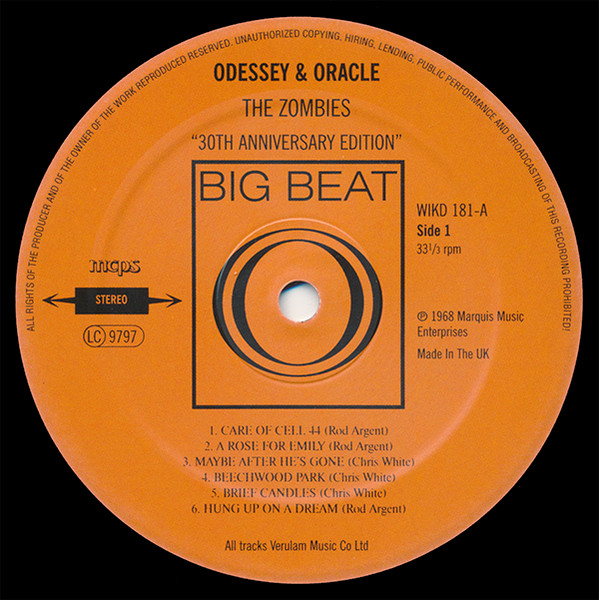 The Zombies - Odessey And Oracle | Big Beat Records (WIKD 181) - 3