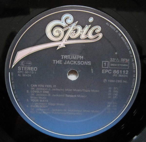 The Jacksons - Triumph | Epic (EPC 86112) - 3 The Jacksons - Triumph | Epic (EPC 86112) - 3