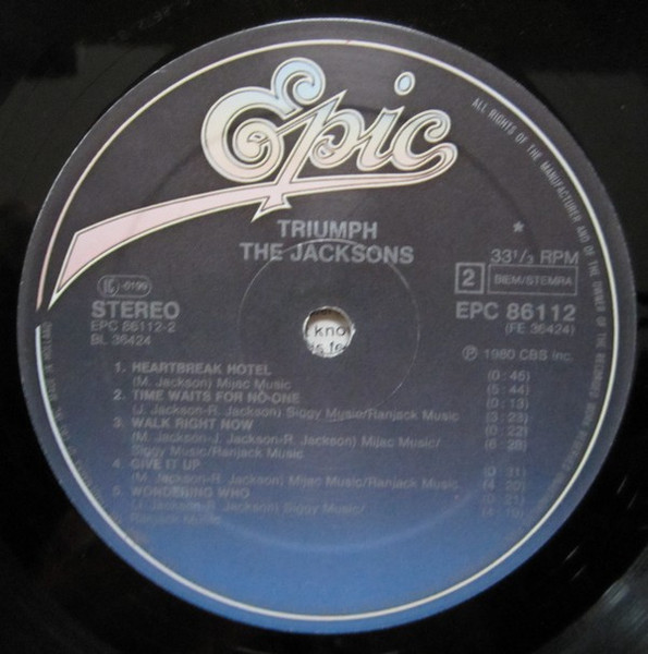 The Jacksons - Triumph | Epic (EPC 86112) - 4 The Jacksons - Triumph | Epic (EPC 86112) - 4