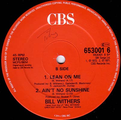 Bill Withers - Lovely Day (Sunshine Mix) | CBS (653001 6) - 4