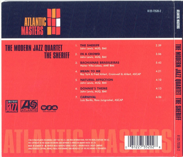 The Modern Jazz Quartet - The Sheriff | Warner Jazz (8122-73520-2) - 2