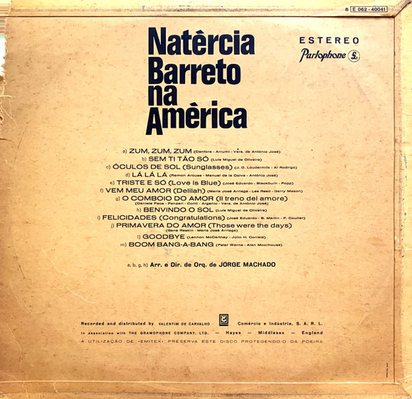 Natércia Barreto - Natercia Barreto Na America | Parlophone (8 E 062-40041) - 2