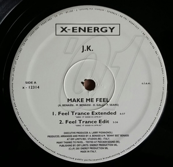 J.K. - Make Me Feel | X-Energy Records (X-12314) - 3 J.K. - Make Me Feel | X-Energy Records (X-12314) - 3