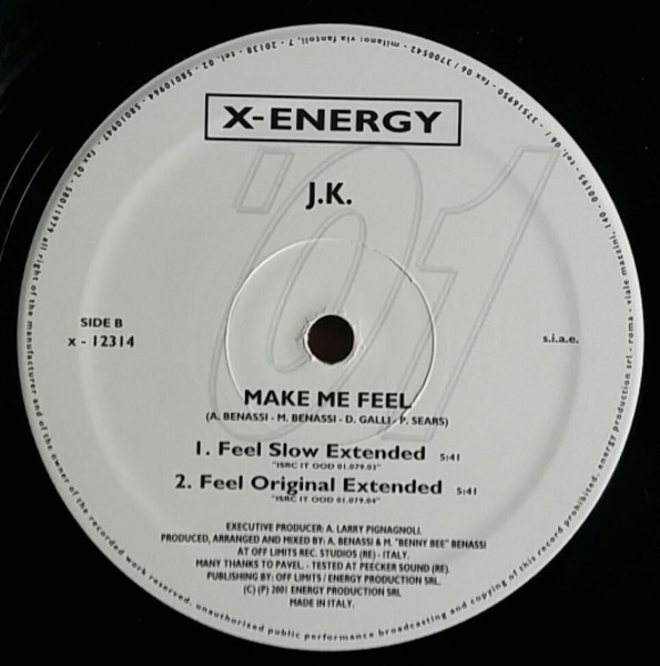 J.K. - Make Me Feel | X-Energy Records (X-12314) - 4 J.K. - Make Me Feel | X-Energy Records (X-12314) - 4