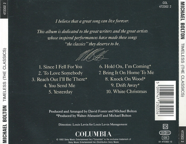 Michael Bolton - Timeless (The Classics) | Columbia (472302 2) - 2