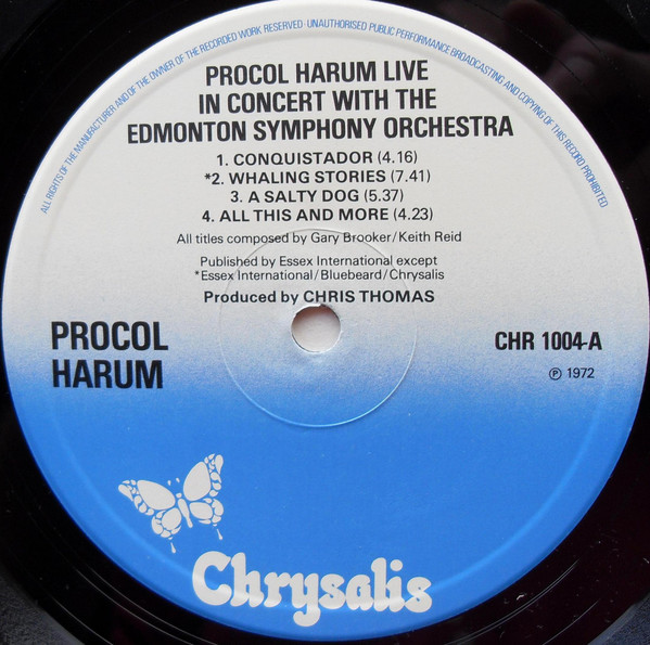 Procol Harum In Concert With The Edmonton Symphony Orchestra - Live | Chrysalis (CHR 1004) - main