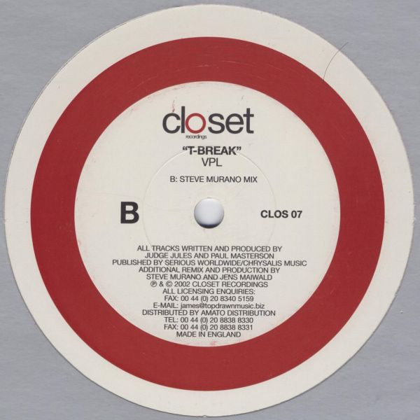 VPL - T-Break | Closet Recordings (CLOS 07) - 2