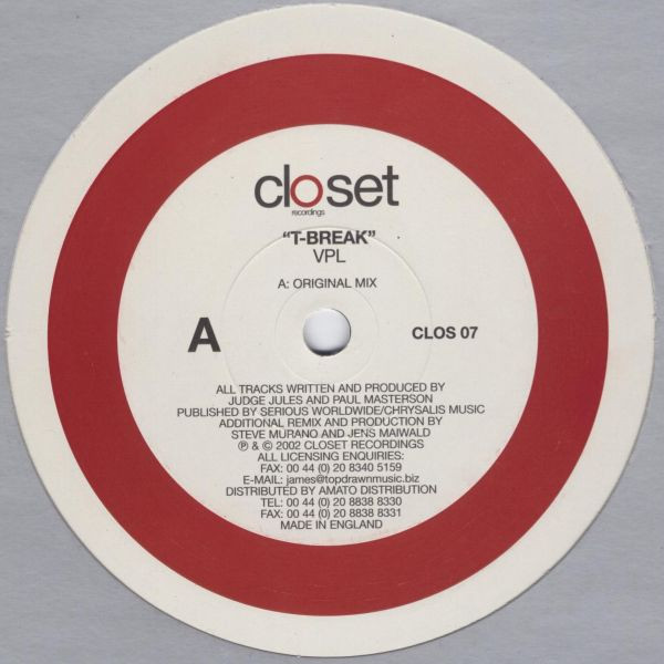 VPL - T-Break | Closet Recordings (CLOS 07) - main