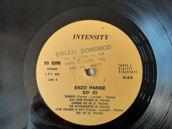 Enzo Parise - Enzo Parise Sò Io | Intensity (L.T.Y. 002) - 4