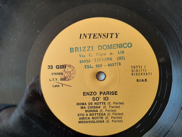 Enzo Parise - Enzo Parise Sò Io | Intensity (L.T.Y. 002) - 3