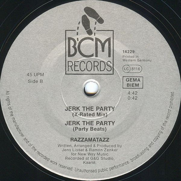 Razzamatazz - Two Time Boy / Jerk The Party (The Remixes) | BCM Records (BCM 14229) - 2