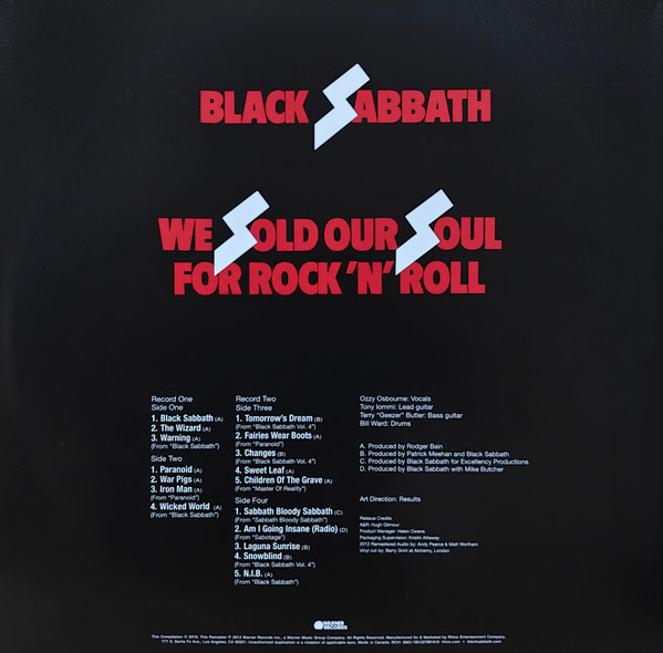 Black Sabbath - We Sold Our Soul For Rock 'N' Roll | Warner Records (RCV1 2923) - 2