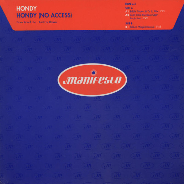 Hondy - Hondy (No Access) | Manifesto (HON DJ4)