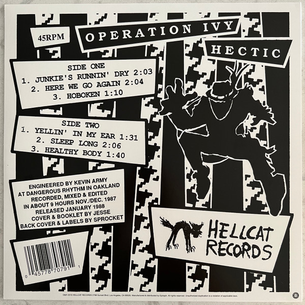 Operation Ivy - Hectic E.P. [Vinyl] | Hellcat Records (87079-1) - 2