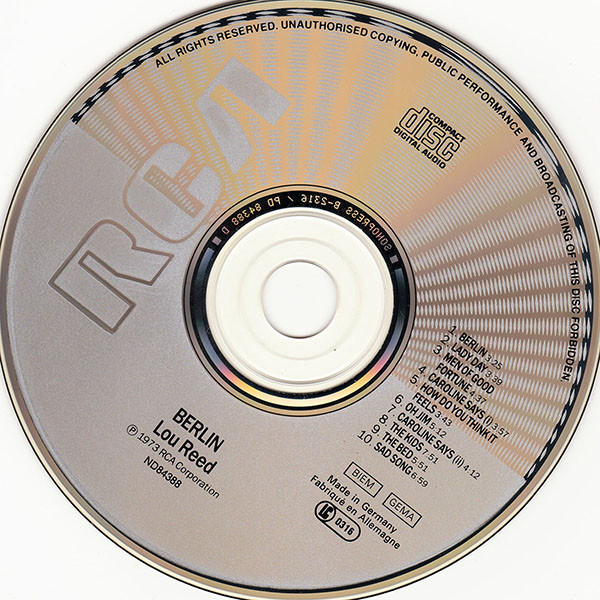 Lou Reed - Berlin | RCA (ND84388) - 3