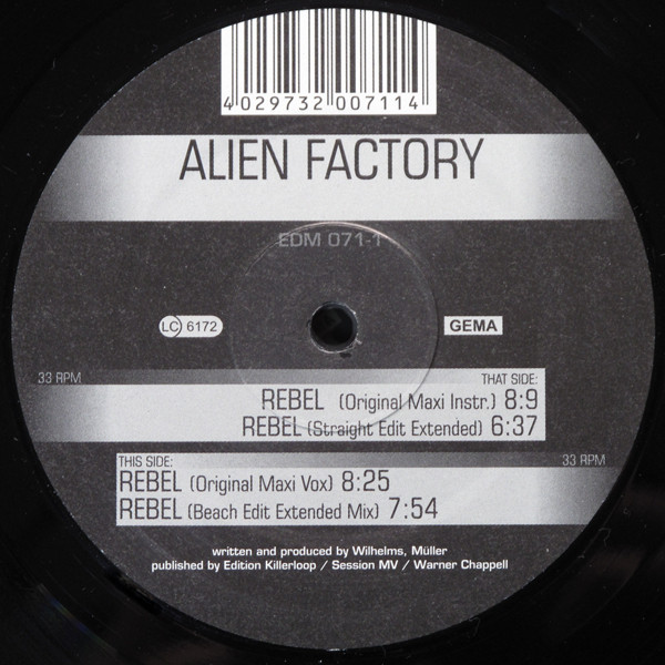 Alien Factory - Rebel | EDM (EDM 071-1) - main