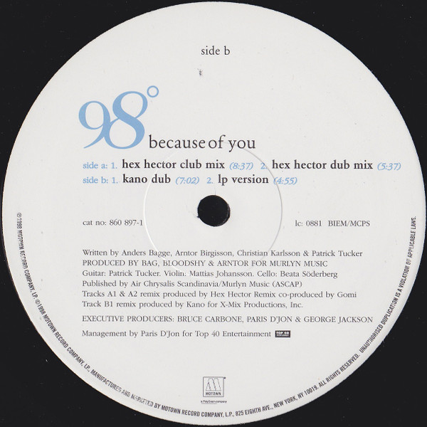 98 Degrees - Because Of You | Motown (860 897-1) - 2 98 Degrees - Because Of You | Motown (860 897-1) - 2