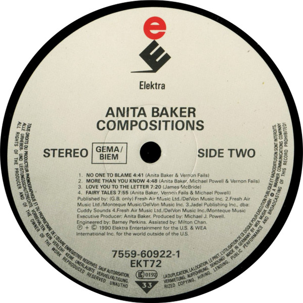 Anita Baker - Compositions | Elektra (7559-60922-1) - 4