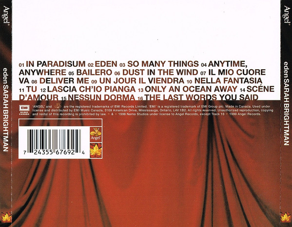 Sarah Brightman - Eden | Angel Records (56769) - 2 Sarah Brightman - Eden | Angel Records (56769) - 2