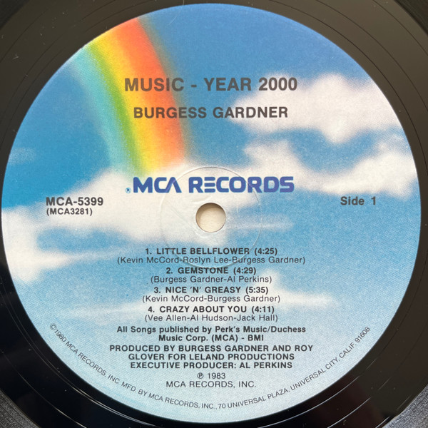 Burgess Gardner - Music - Year 2000 | MCA Records (MCA-5399) - 3 Burgess Gardner - Music - Year 2000 | MCA Records (MCA-5399) - 3