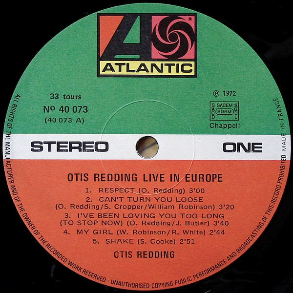 Otis Redding - Otis Redding Live In Europe | Atlantic (40 073) - 3