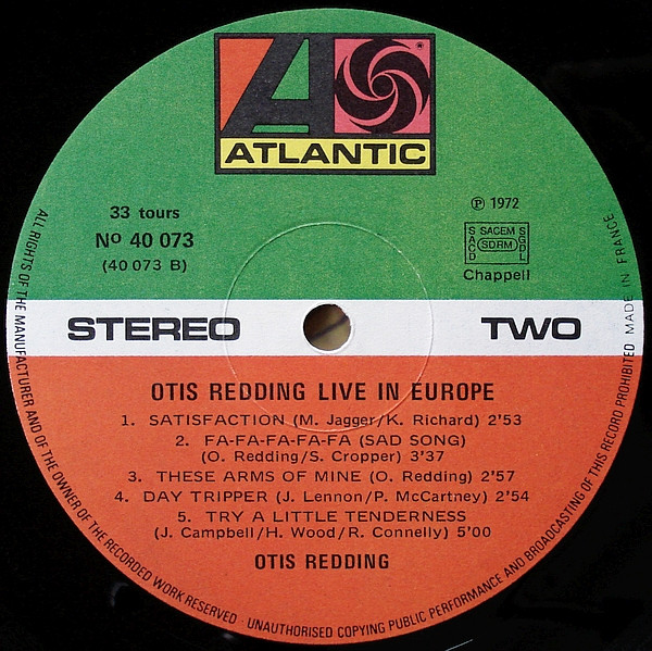 Otis Redding - Otis Redding Live In Europe | Atlantic (40 073) - 4