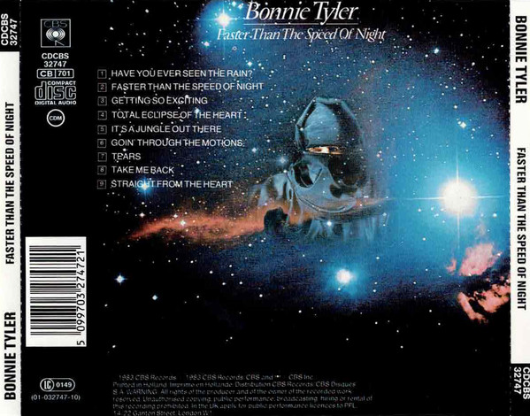 Bonnie Tyler - Faster Than The Speed Of Night | CBS (CDCBS 32747) - 2