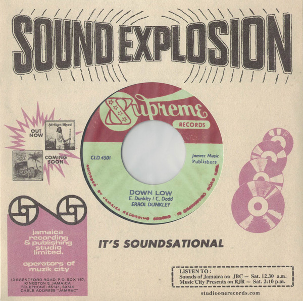 Errol Dunkley - Down Low | Supreme Records (CLD 4501) - 3