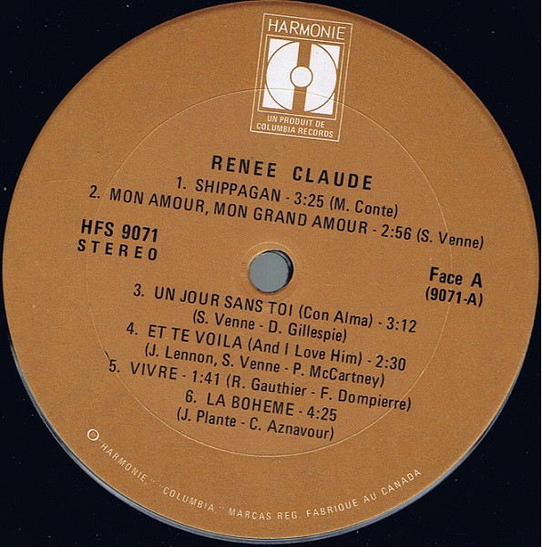 Renée Claude - Renée Claude [Vinyl] | Harmonie (HFS 9071) - 3