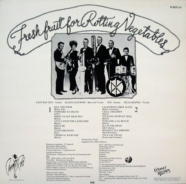 Dead Kennedys - Fresh Fruit For Rotting Vegetables | Planet Records (B RED 10) - 2 Dead Kennedys - Fresh Fruit For Rotting Vegetables | Planet Records (B RED 10) - 2