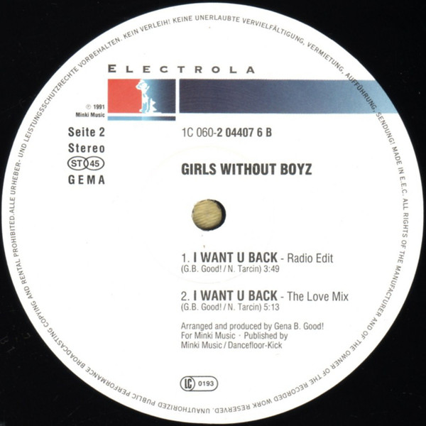 Girls Without Boyz - I Want U Back | Electrola (1C 060-2 04407 6) - 3