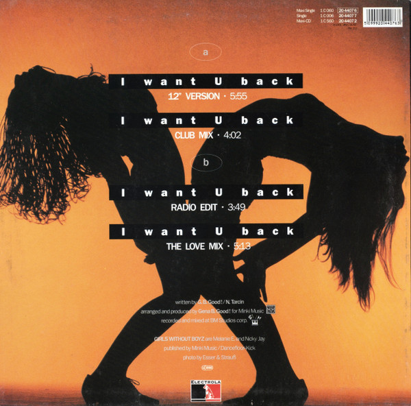 Girls Without Boyz - I Want U Back | Electrola (1C 060-2 04407 6) - 2