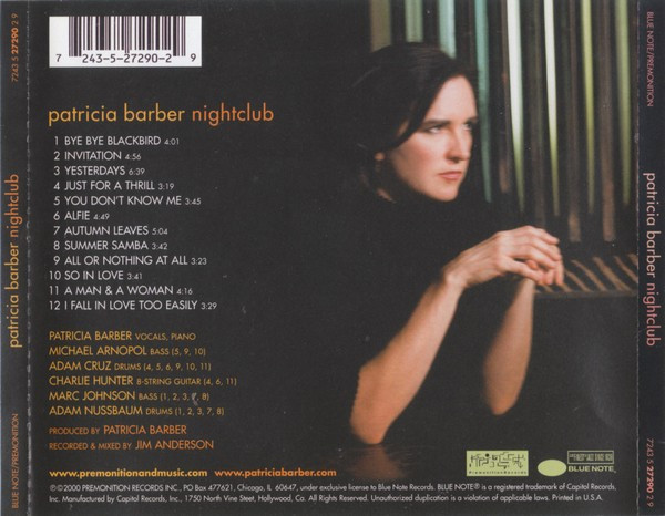 Patricia Barber - Nightclub | Blue Note (7243 5 27290 2 9) - 2