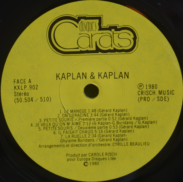 Kaplan & Kaplan - Kaplan & Kaplan | Disques Carats (KXLP.902) - 3 Kaplan & Kaplan - Kaplan & Kaplan | Disques Carats (KXLP.902) - 3