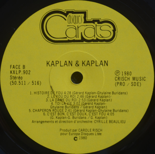 Kaplan & Kaplan - Kaplan & Kaplan | Disques Carats (KXLP.902) - 4 Kaplan & Kaplan - Kaplan & Kaplan | Disques Carats (KXLP.902) - 4