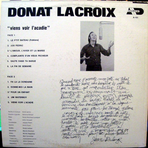 Donat Lacroix - Viens Voir L'Acadie | Acadisco (A-101) - 2